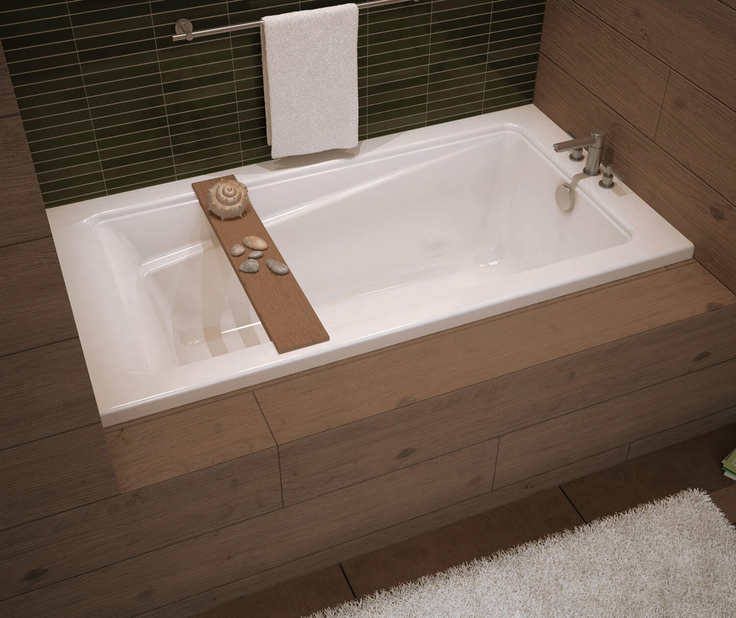 Exhibit 7242 IF Acrylic Alcove Left-Hand Drain Bathtub in White - Plumbing Market