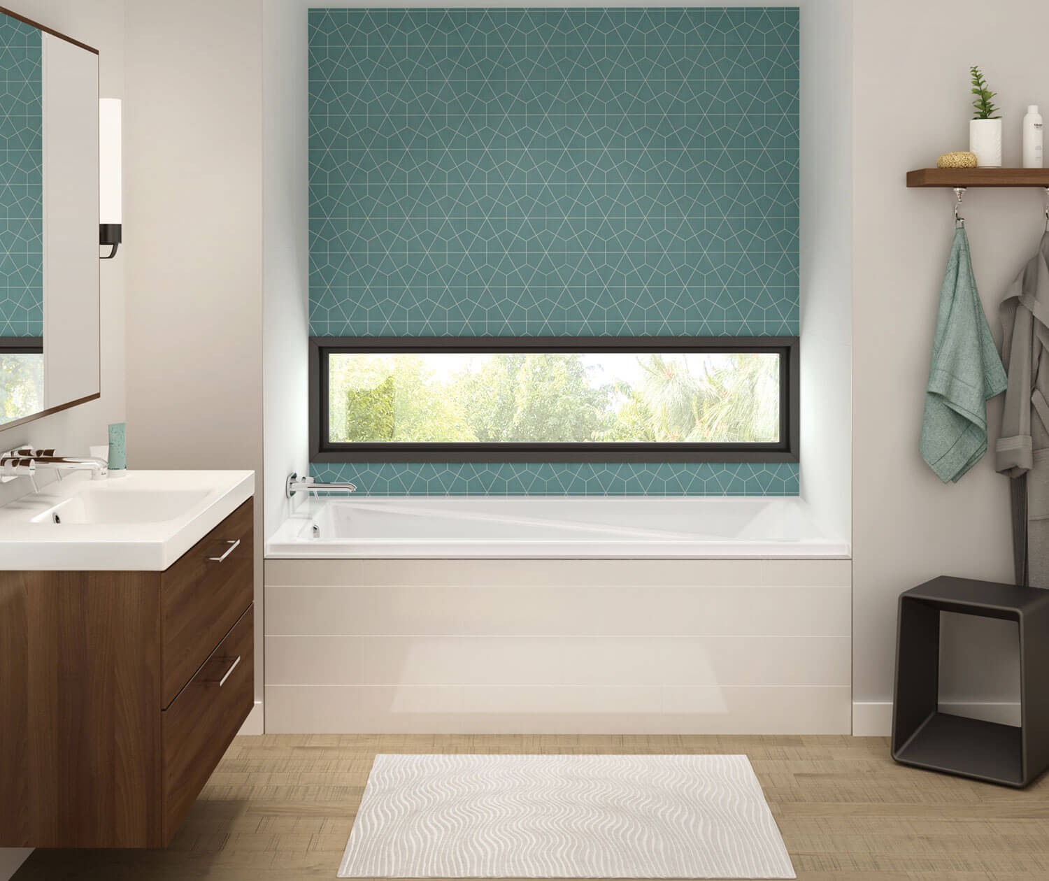 Exhibit 7242 IF Acrylic Alcove Left-Hand Drain Bathtub in White - Plumbing Market