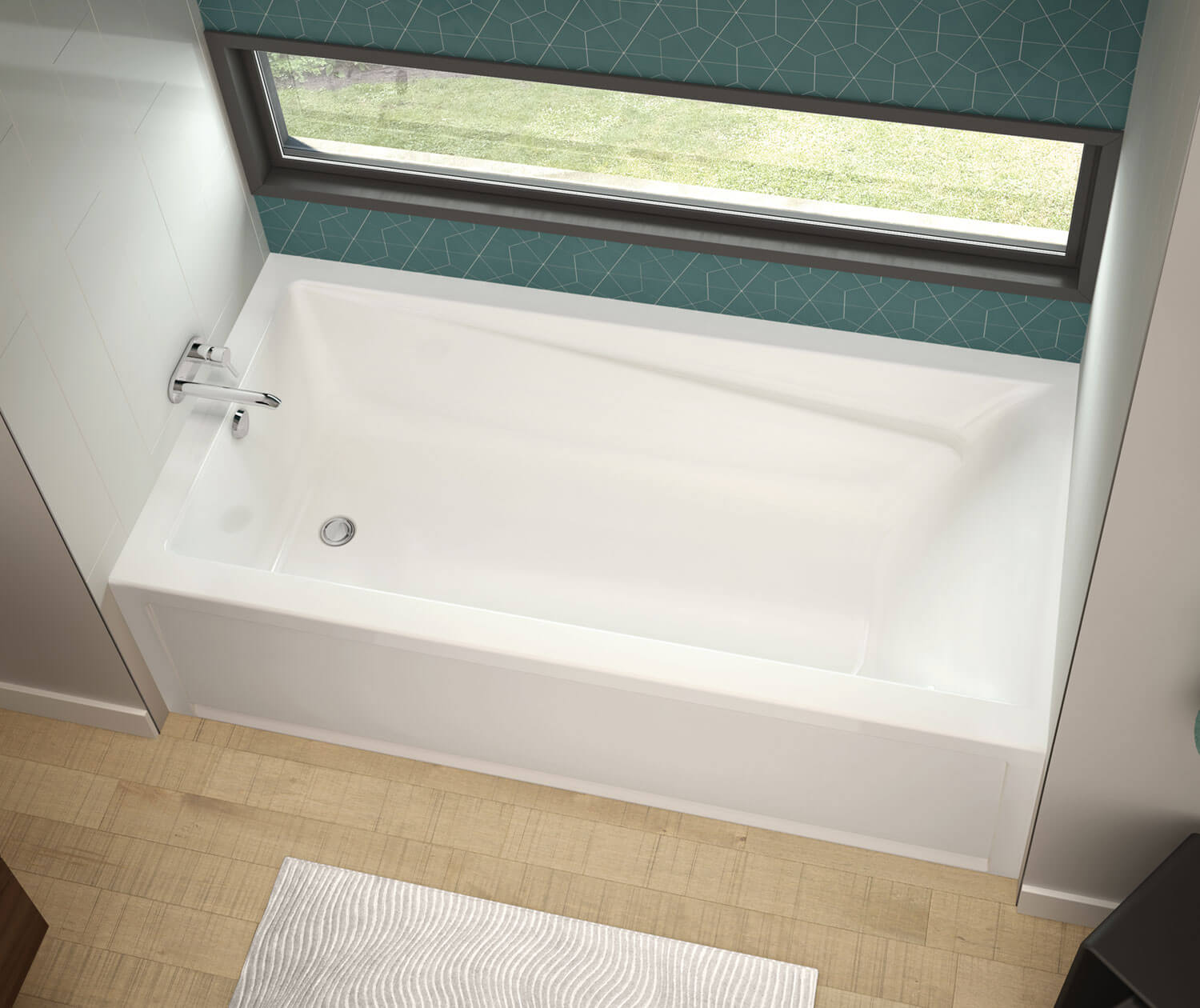 Exhibit 7242 IFS Acrylic Alcove Left-Hand Drain Bathtub in White - Plumbing Market