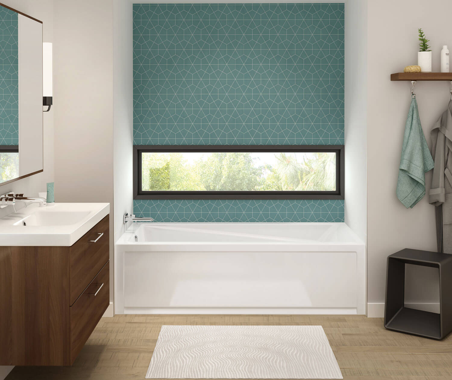 Exhibit 7242 IFS Acrylic Alcove Left-Hand Drain Bathtub in White - Plumbing Market