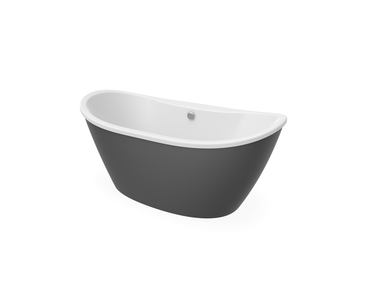 Delsia 6032 AcrylX Freestanding Center Drain Bathtub in White with Thundey Grey Skirt - Plumbing Market