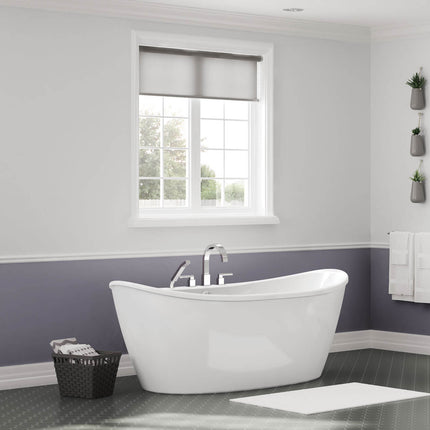 Delsia 6636 AcrylX Freestanding Center Drain Bathtub in White with White Skirt - Plumbing Market