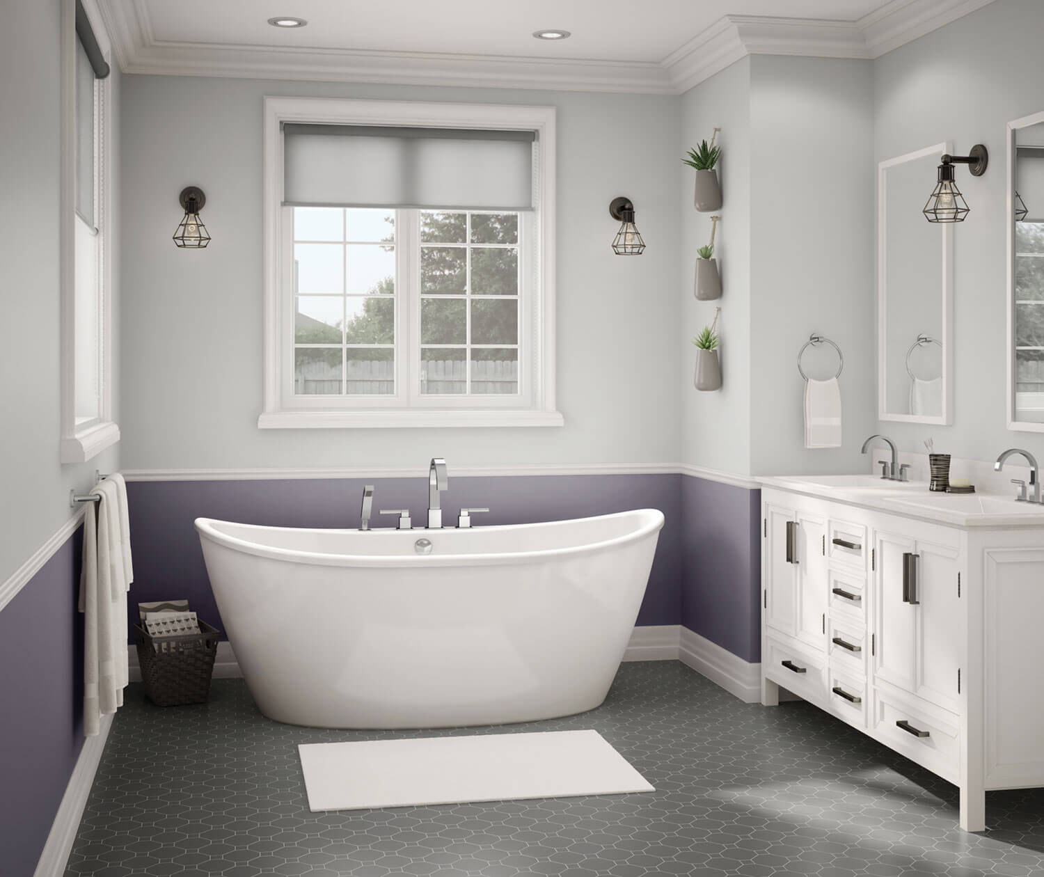 Delsia 6636 AcrylX Freestanding Center Drain Bathtub in White with White Skirt - Plumbing Market
