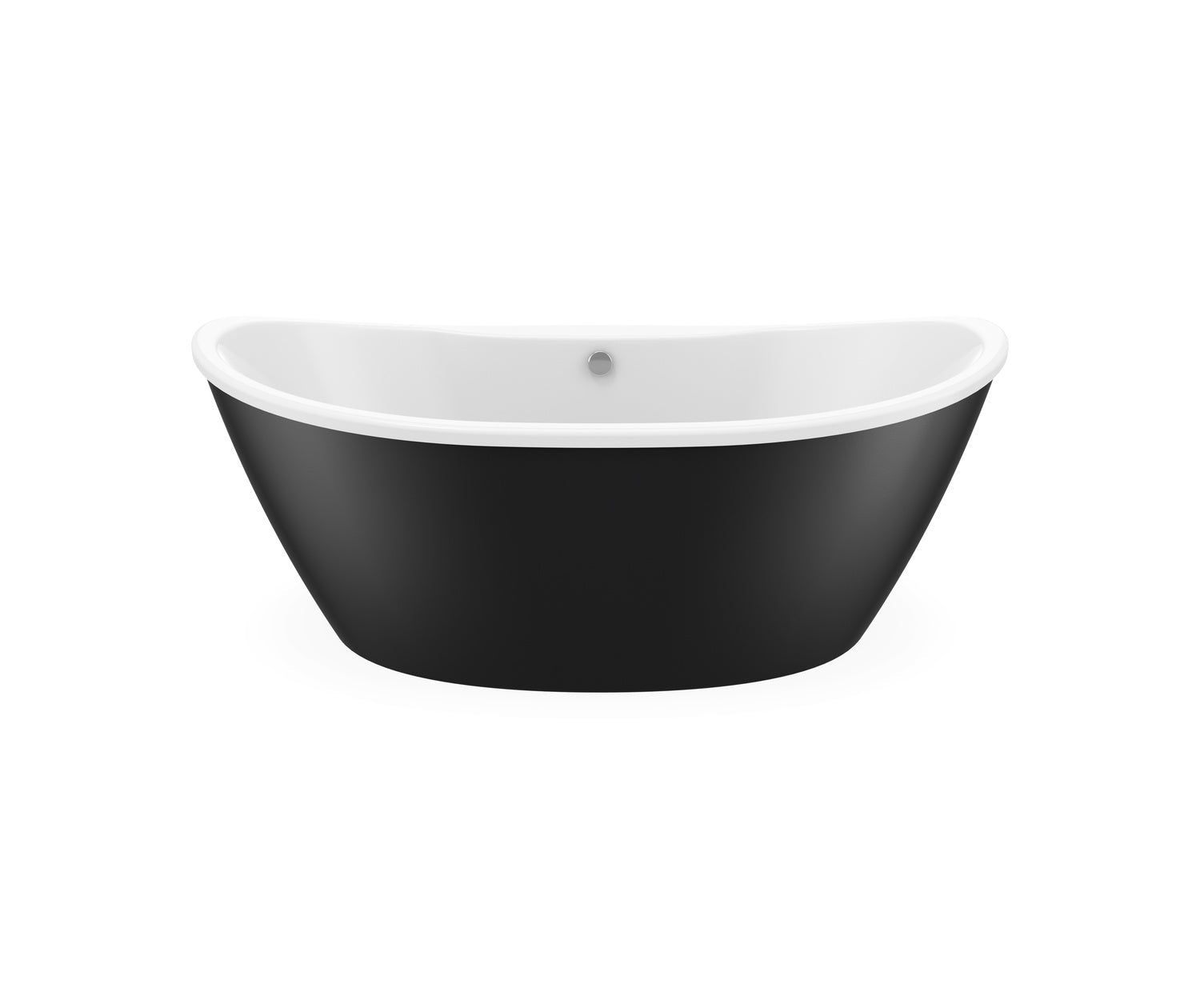 Delsia 6636 AcrylX Freestanding Center Drain Bathtub in White with Black Skirt - Plumbing Market