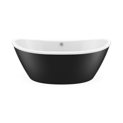Delsia 6636 AcrylX Freestanding Center Drain Bathtub in White with Black Skirt - Plumbing Market