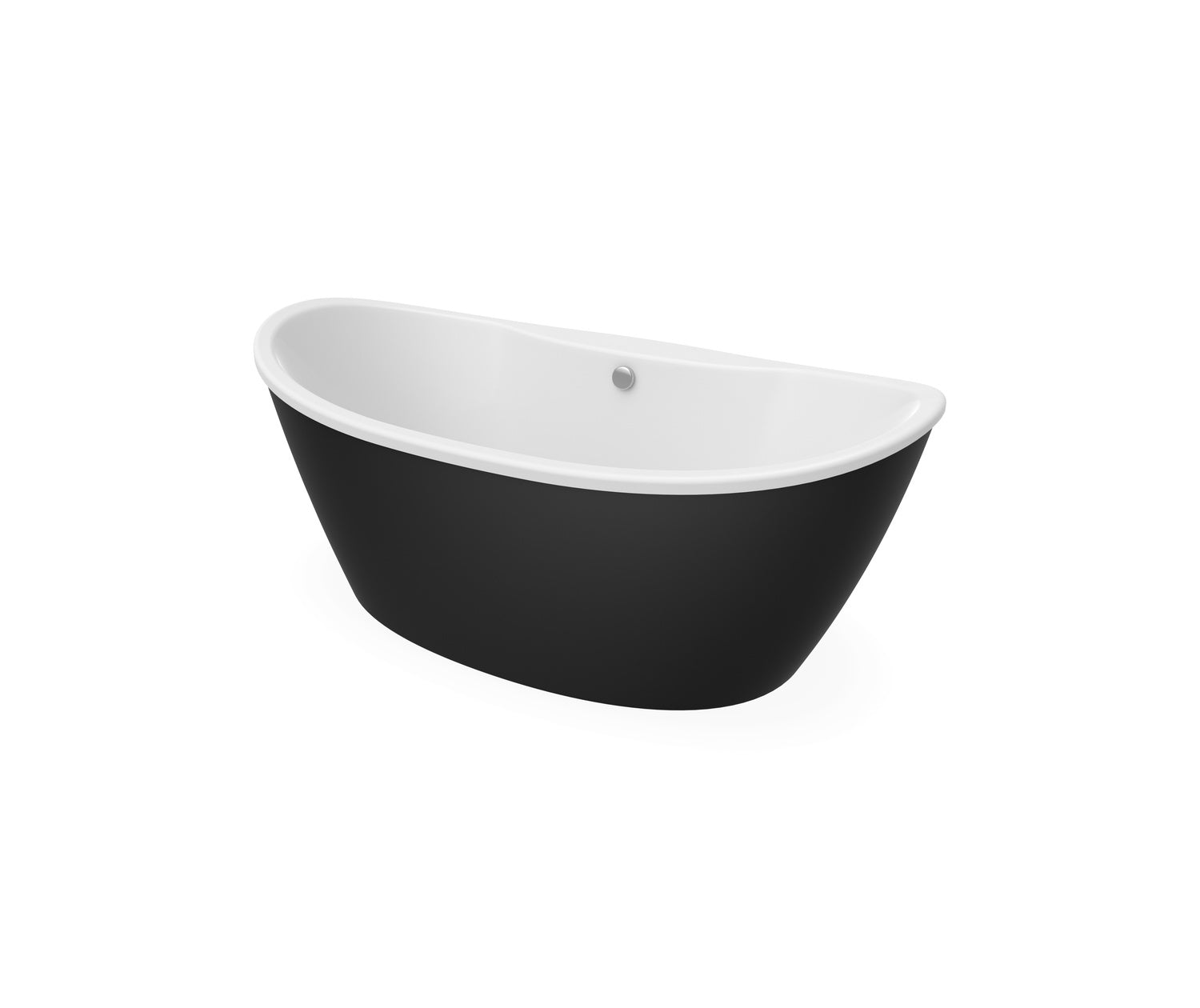 Delsia 6636 AcrylX Freestanding Center Drain Bathtub in White with Black Skirt - Plumbing Market