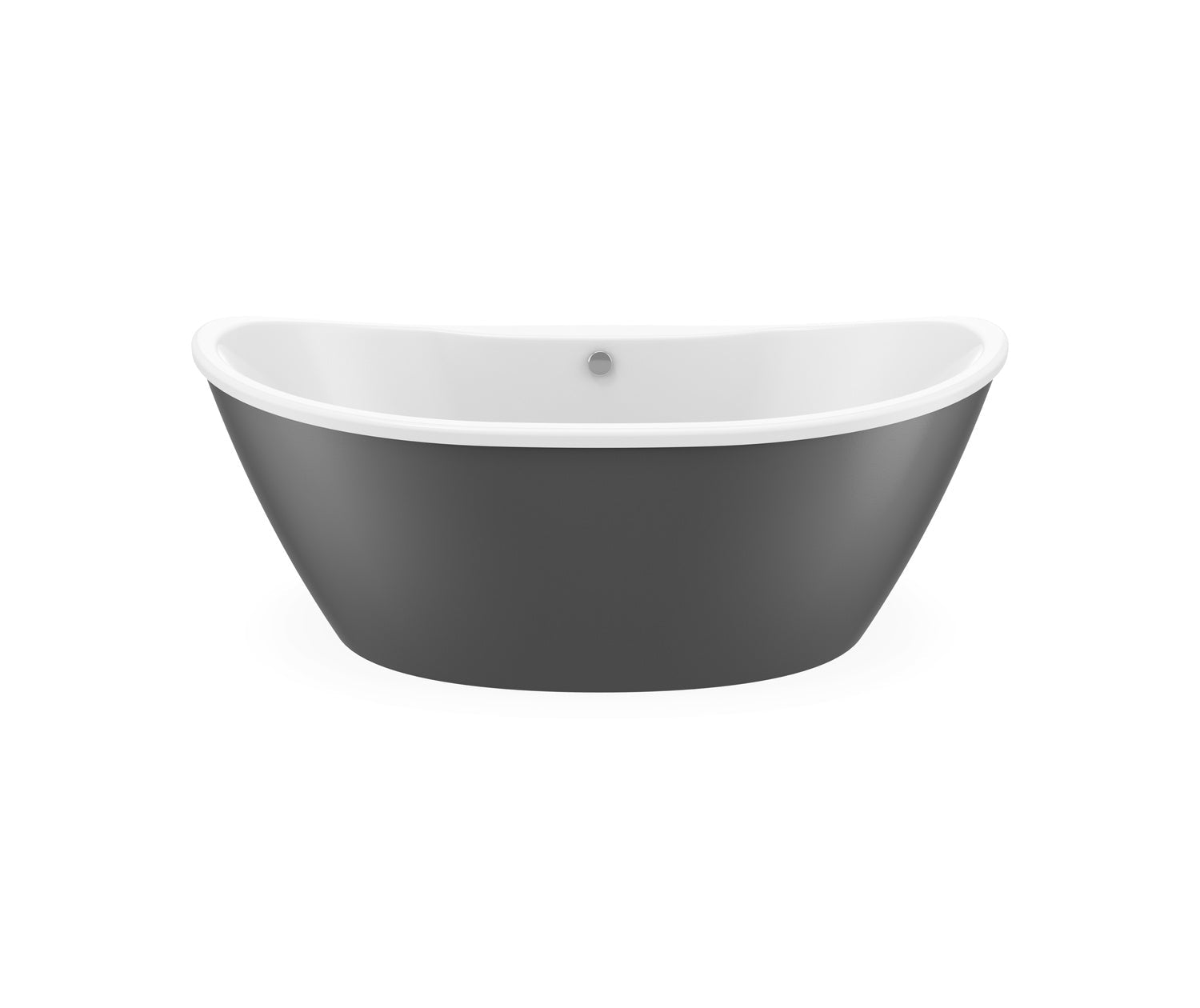 Delsia 6636 AcrylX Freestanding Center Drain Bathtub in White with Thundey Grey Skirt - Plumbing Market