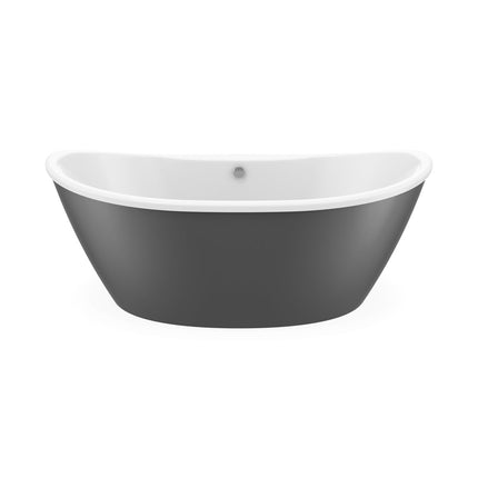 Delsia 6636 AcrylX Freestanding Center Drain Bathtub in White with Thundey Grey Skirt - Plumbing Market