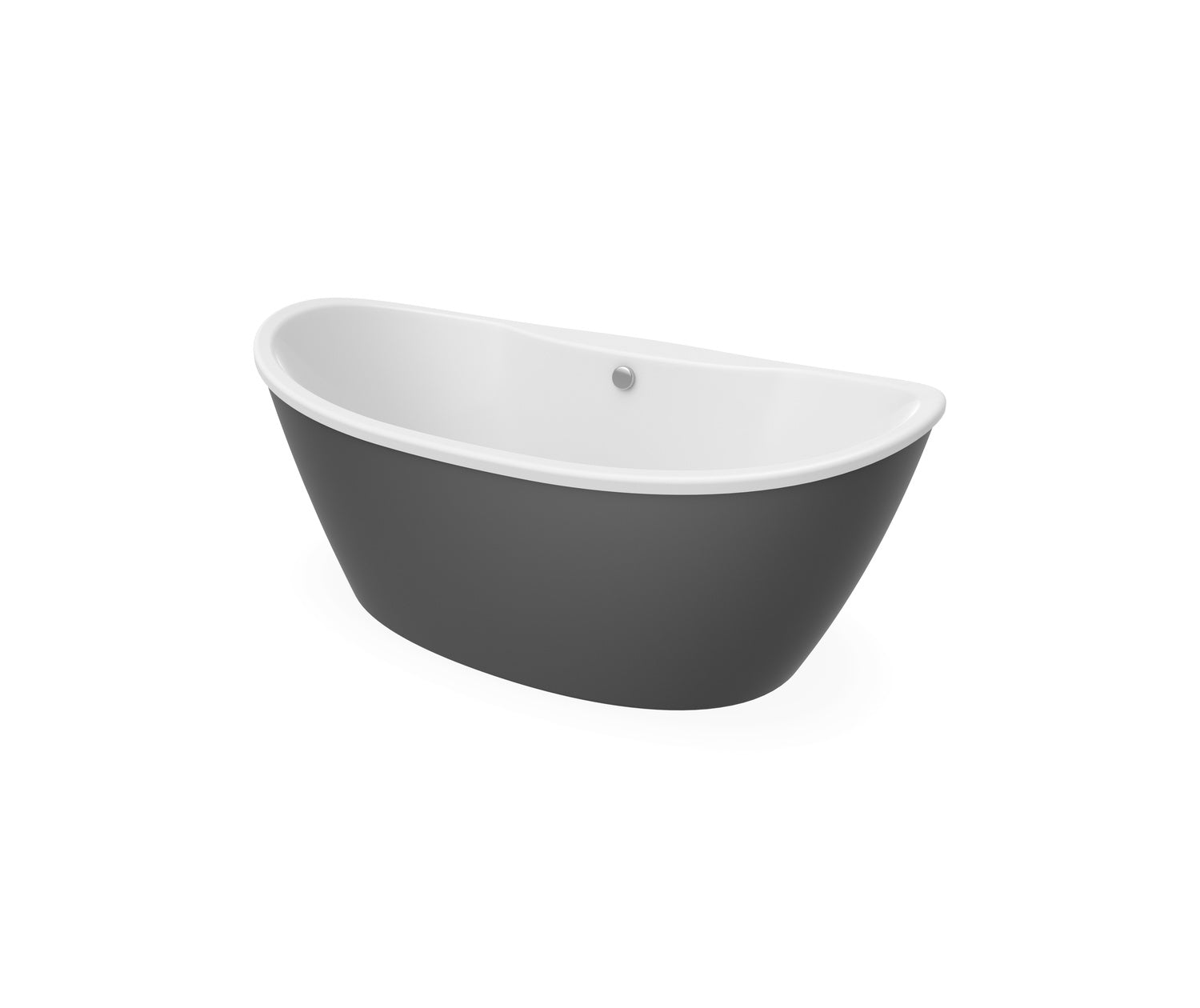 Delsia 6636 AcrylX Freestanding Center Drain Bathtub in White with Thundey Grey Skirt - Plumbing Market