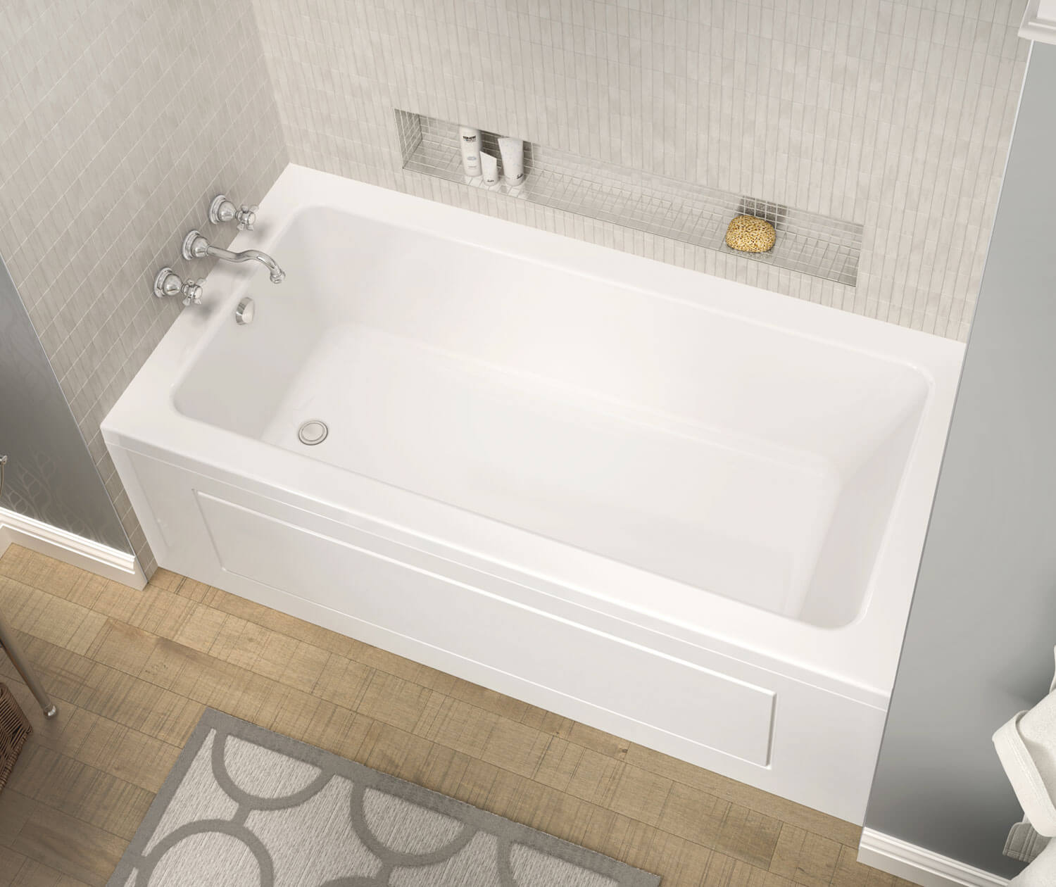 Pose 6636 IF Acrylic Alcove Left-Hand Drain Bathtub in White - Plumbing Market
