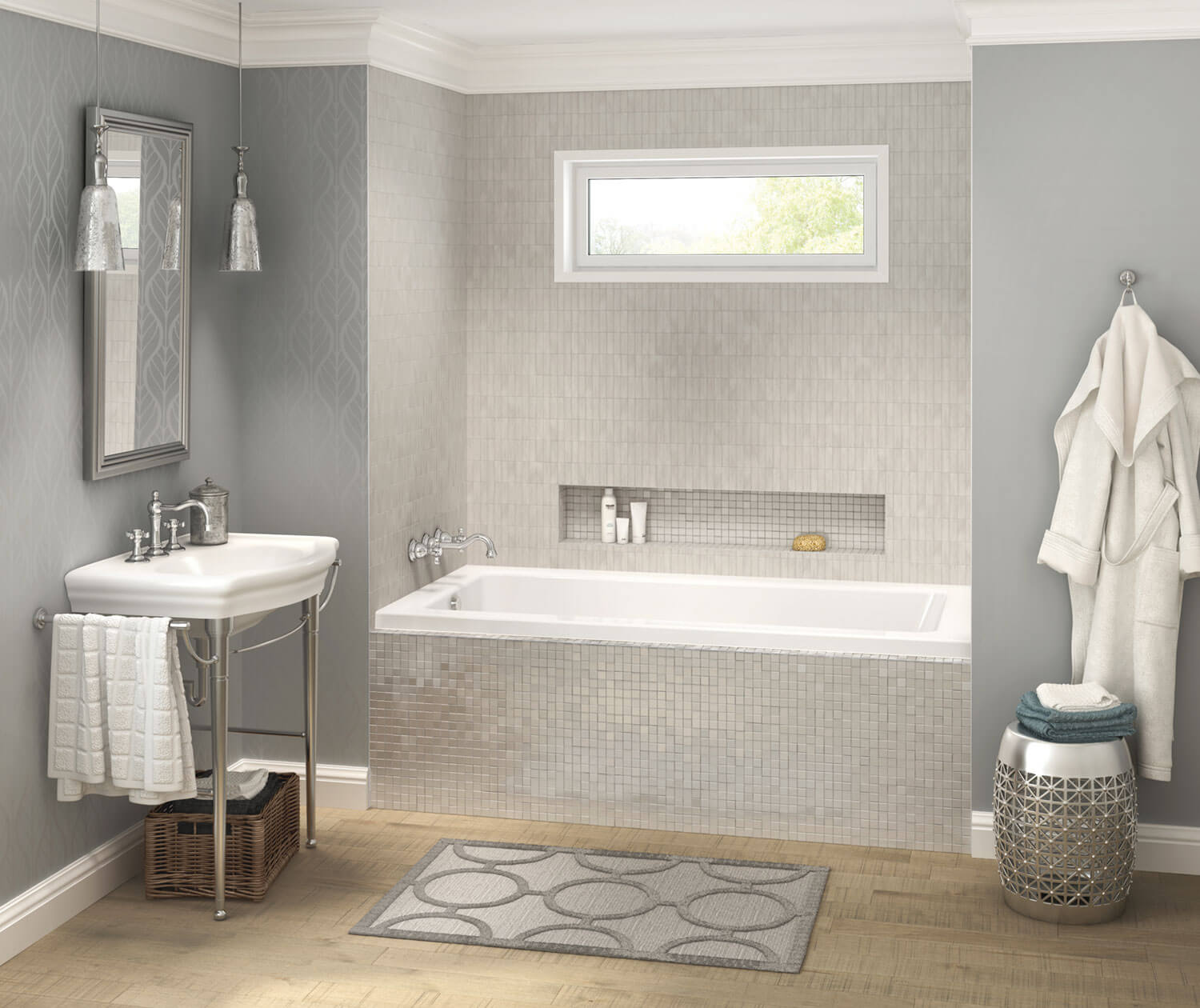 Pose 6636 IF Acrylic Alcove Left-Hand Drain Bathtub in White - Plumbing Market