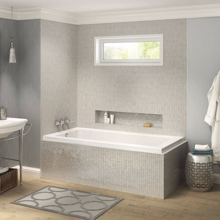 Pose 6636 IF Acrylic Corner Left Left-Hand Drain Bathtub in White - Plumbing Market