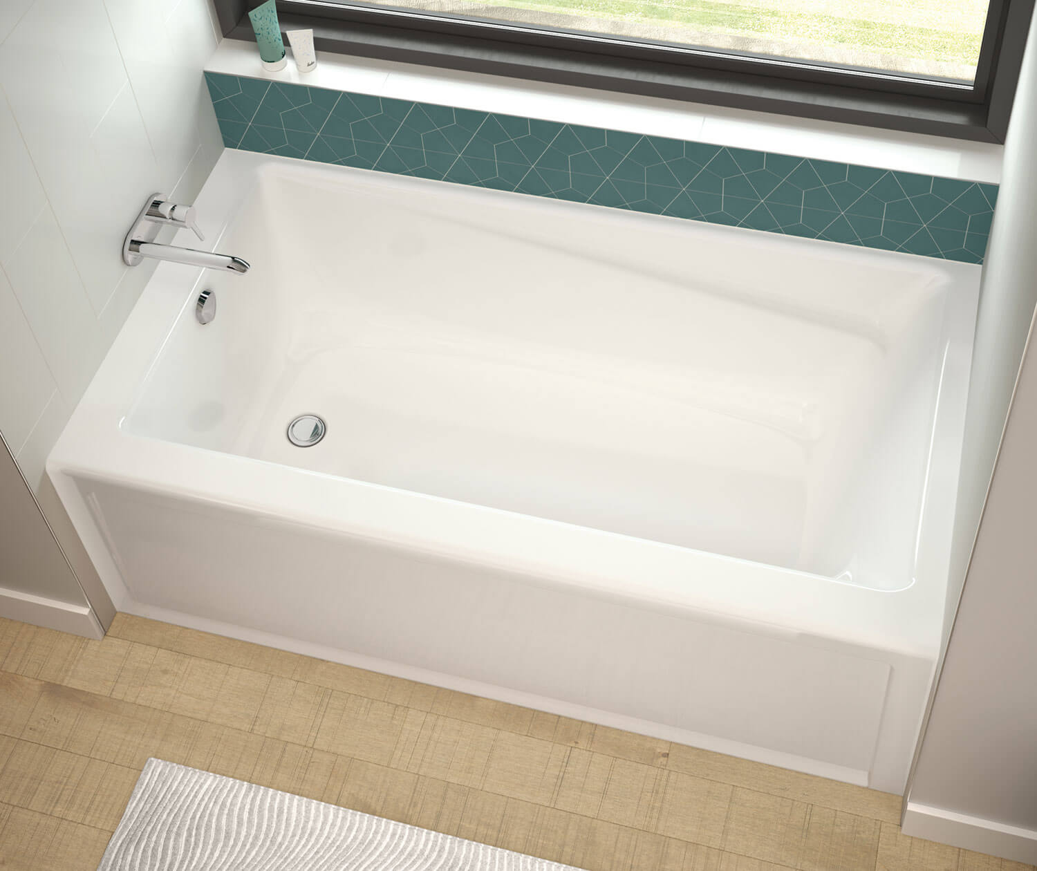 Exhibit 6632 IFS Acrylic Alcove Left-Hand Drain Bathtub in White - Plumbing Market