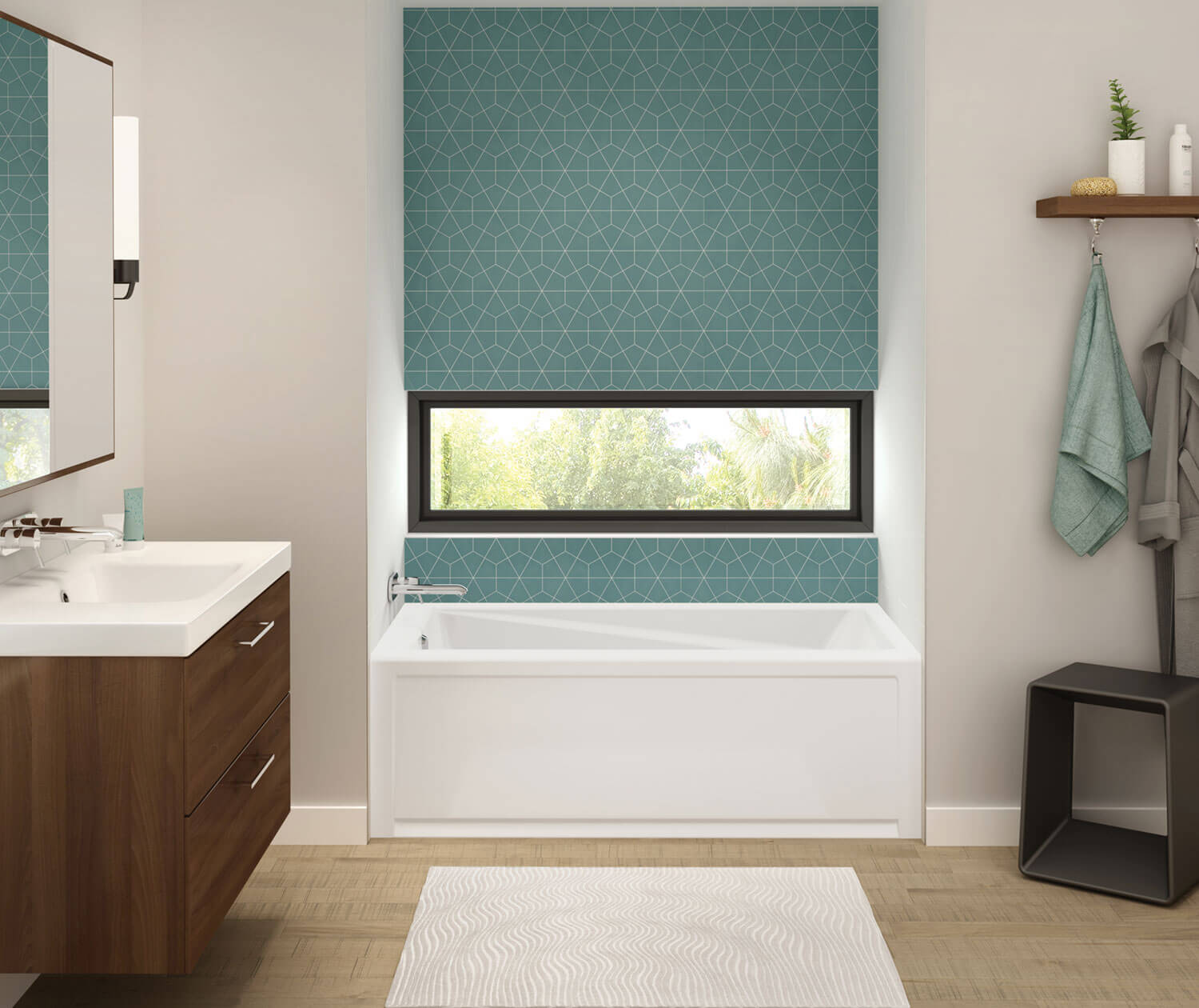 Exhibit 6632 IFS Acrylic Alcove Left-Hand Drain Bathtub in White - Plumbing Market