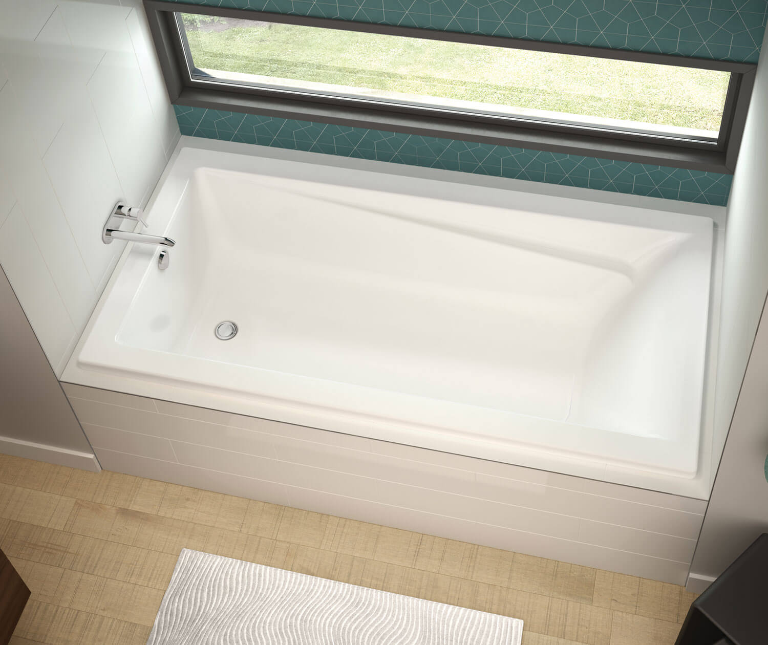 Exhibit 6042 Acrylic Drop-in End Drain Bathtub in White - Plumbing Market