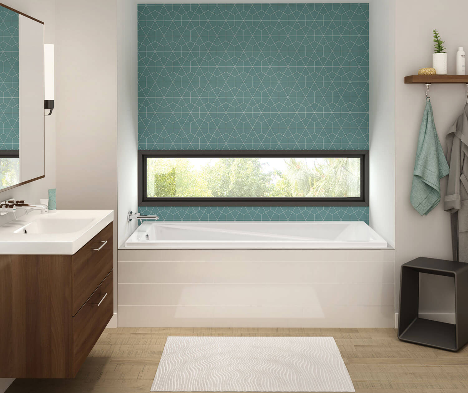 Exhibit 6042 Acrylic Drop-in End Drain Bathtub in White - Plumbing Market
