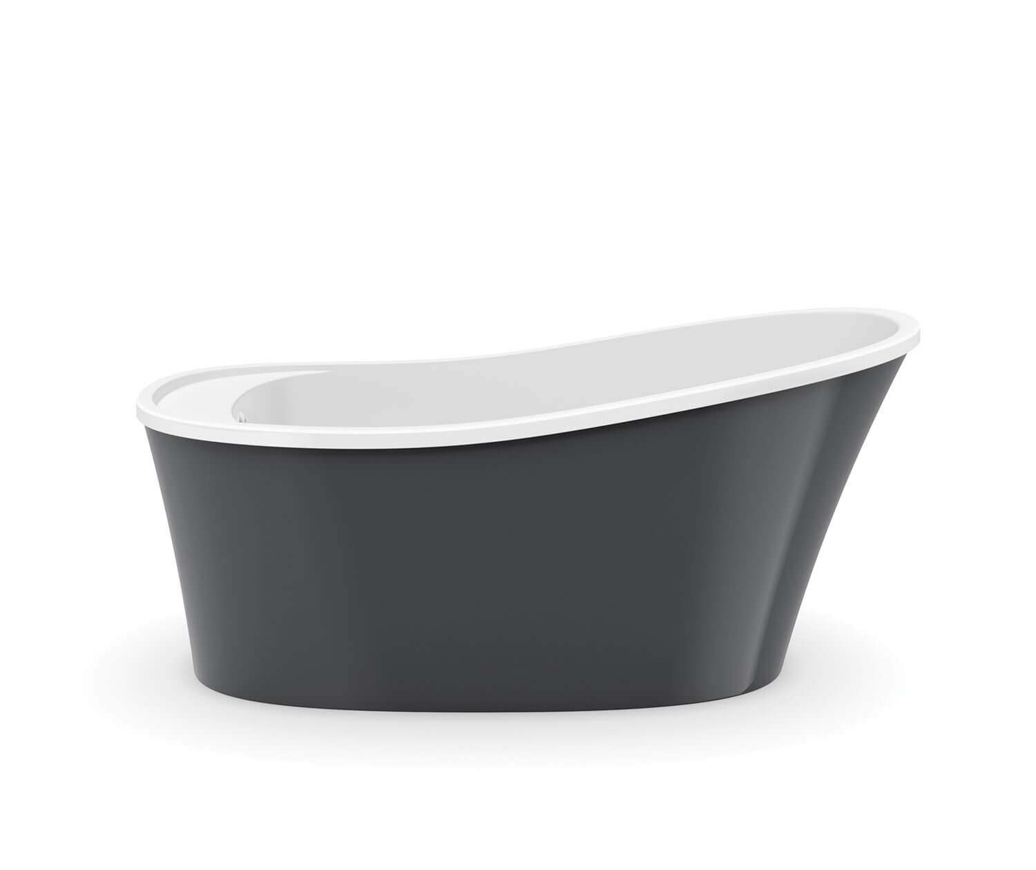 Ariosa 6032 Acrylic Freestanding End Drain Bathtub in White with Thunder Grey Skirt - Plumbing Market