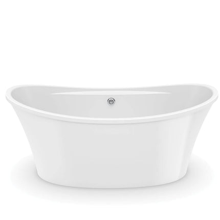Ariosa 6636 Acrylic Freestanding Center Drain Bathtub in White with White Skirt - Plumbing Market