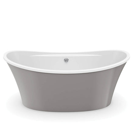 Ariosa 6636 Acrylic Freestanding Center Drain Bathtub in White with Sterling Silver Skirt - Plumbing Market