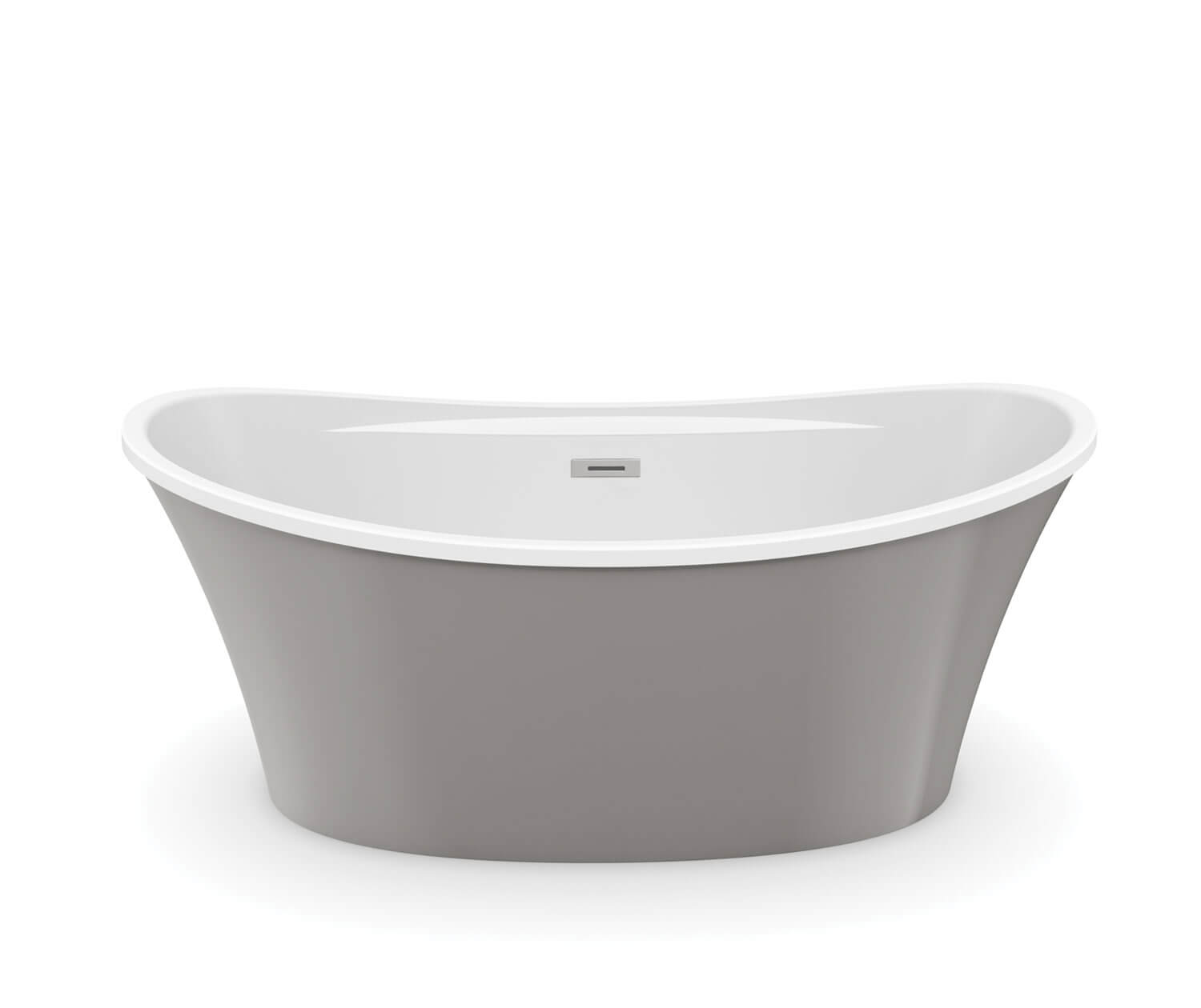 Ariosa 6636 Acrylic Freestanding Center Drain Bathtub in White with Sterling Silver Skirt - Plumbing Market