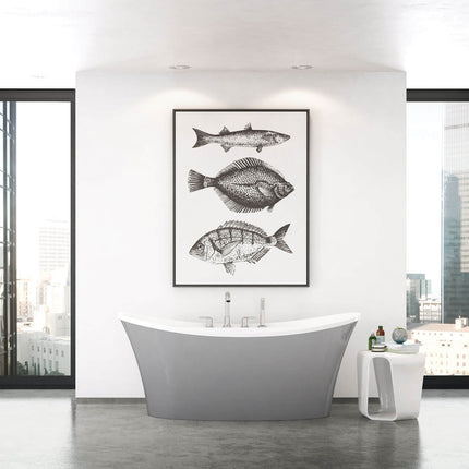 Ariosa 6636 Acrylic Freestanding Center Drain Bathtub in White with Sterling Silver Skirt - Plumbing Market