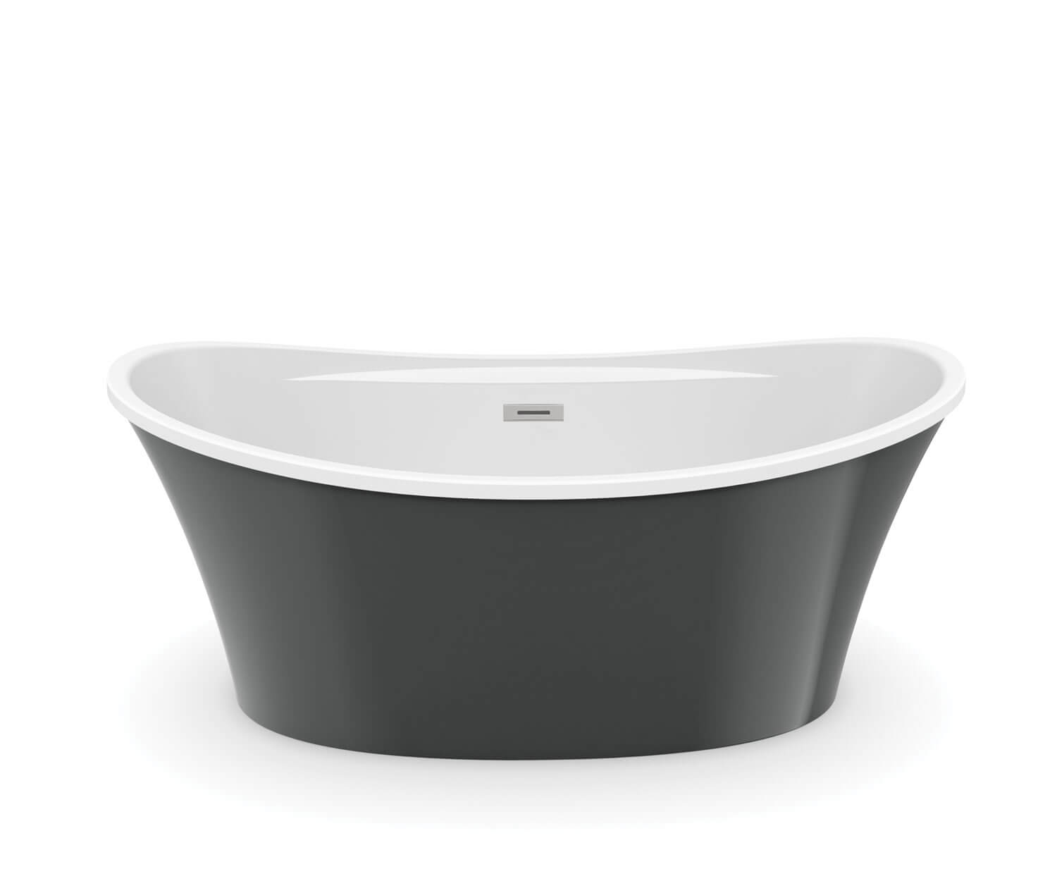 Ariosa 6636 Acrylic Freestanding Center Drain Bathtub in White with Thunder Grey Skirt - Plumbing Market