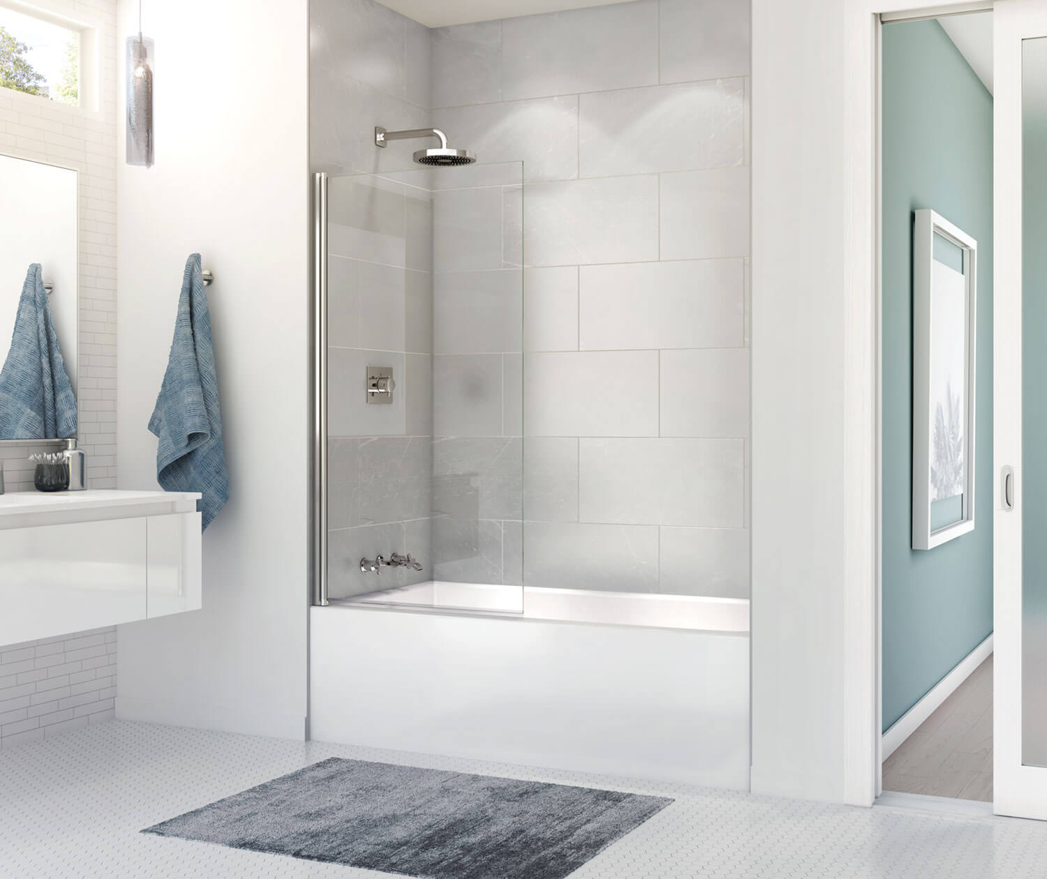 Rubix Access 6030 Acrylic Alcove Left-Hand Drain Bathtub in White - Plumbing Market