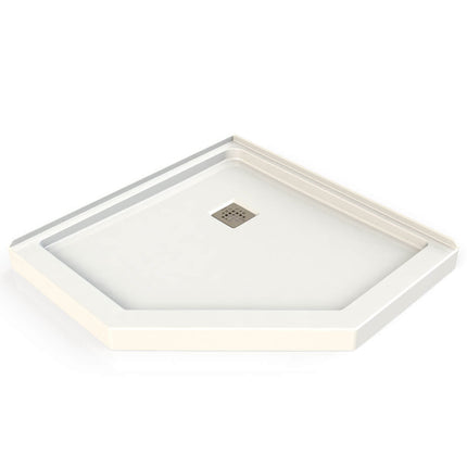 Neo-Angle Base 40 Acrylic Corner Left or Right Shower Base with Corner Drain in White - Plumbing Market