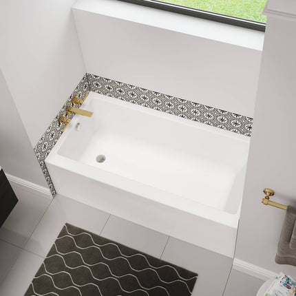 Bosca 6030 IFS Acrylic Alcove Left-Hand Drain Bathtub in White - Plumbing Market