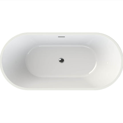 Lorca 6731 Acrylic Freestanding Center Drain Bathtub in White with White Skirt - Plumbing Market