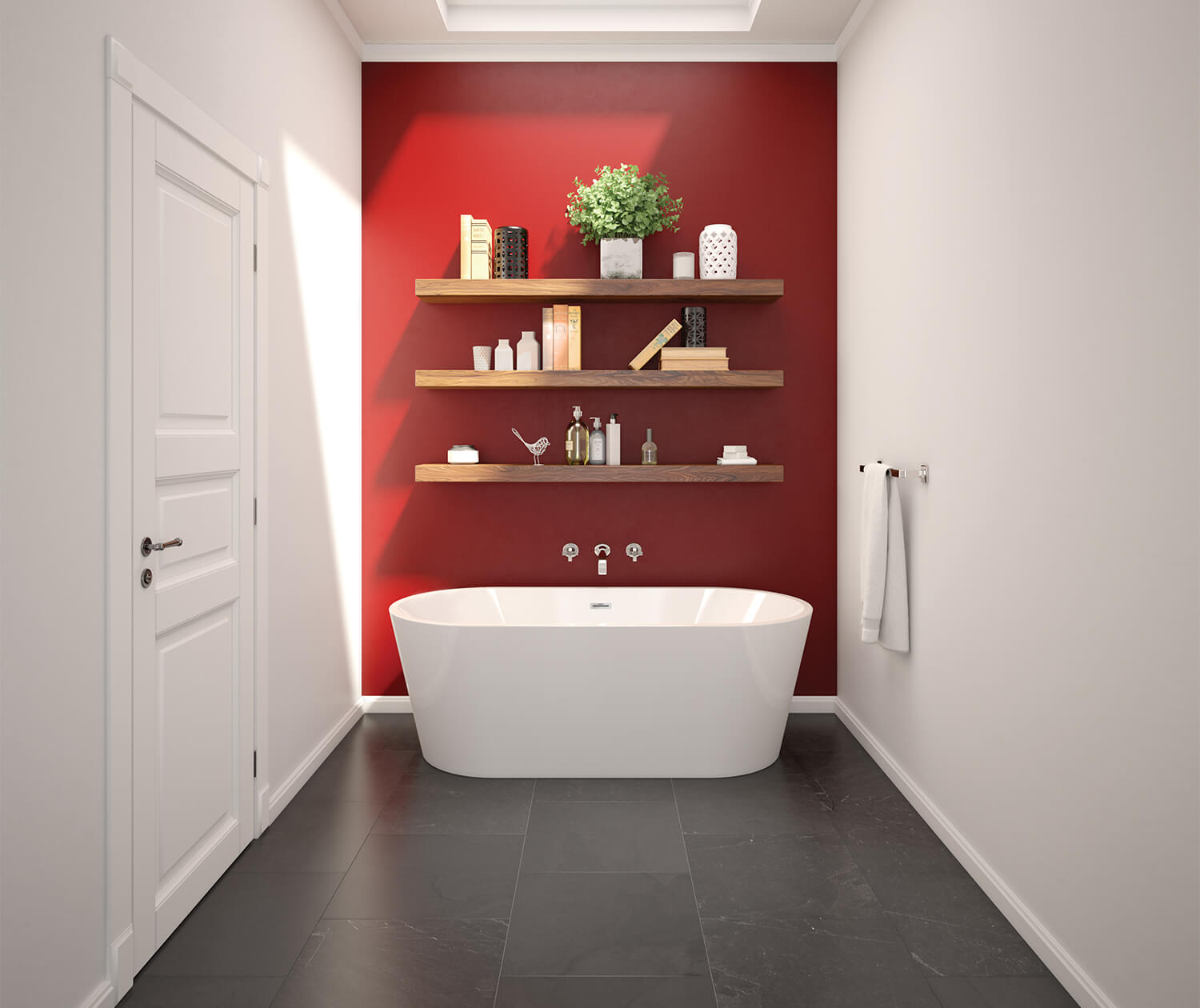 Lorca 6731 Acrylic Freestanding Center Drain Bathtub in White with White Skirt - Plumbing Market