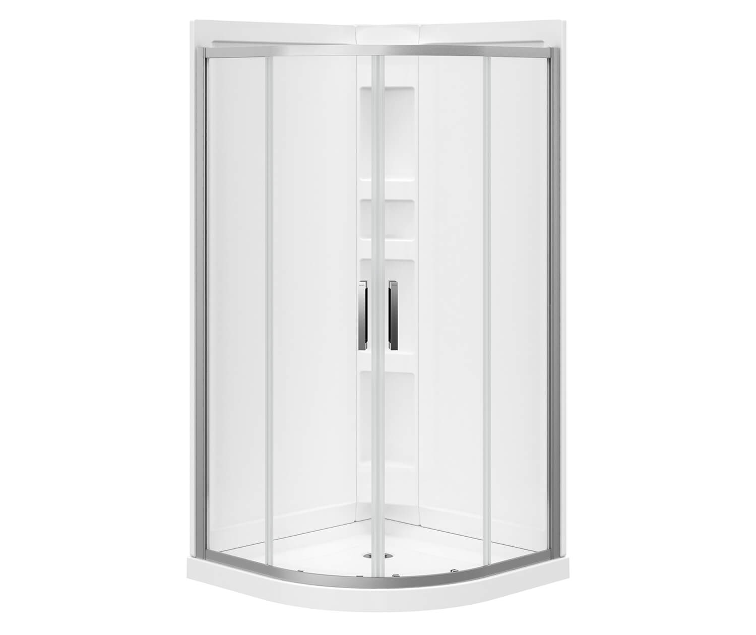 Maax Sakura Acrylic Shower Kit in White with Clear glass  in Chrome 106540-900-084-000 - Plumbing Market