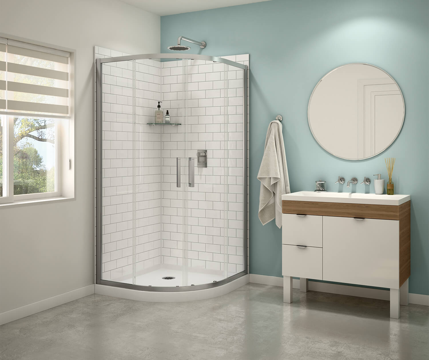 Maax Sakura Acrylic Shower Kit in White with Clear glass  in Chrome 106540-900-084-000 - Plumbing Market