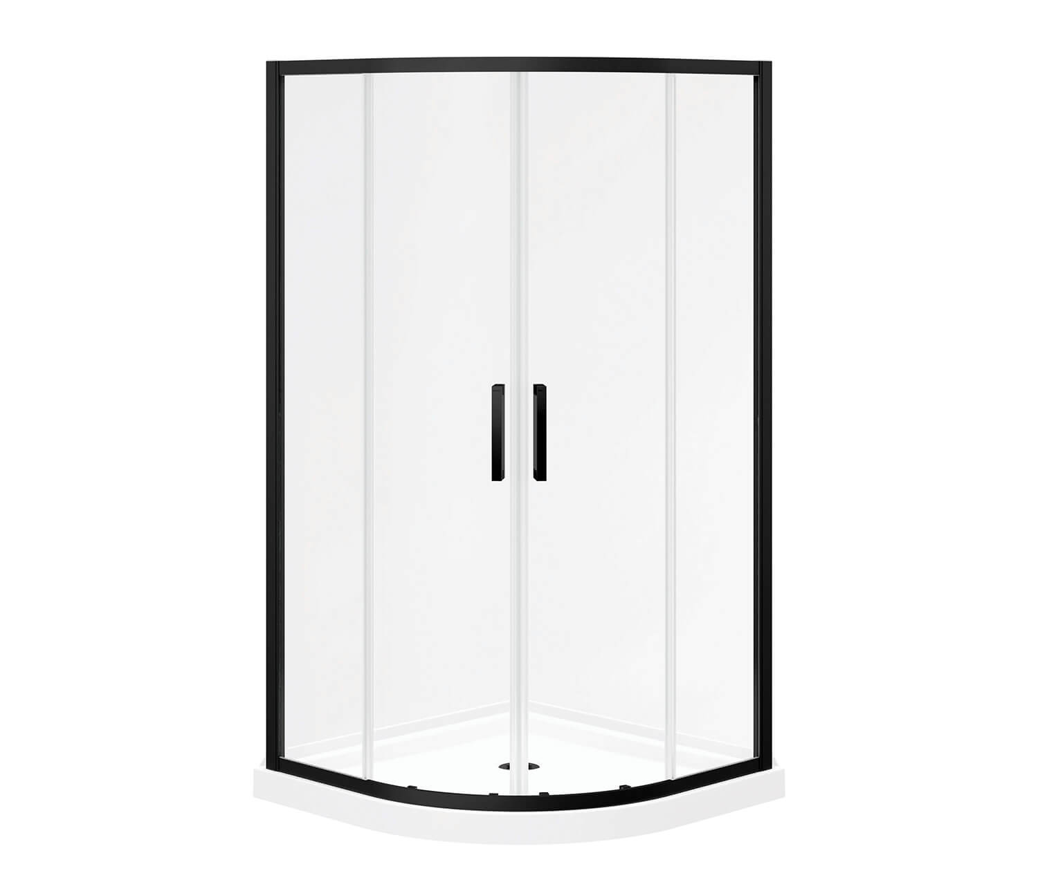 Maax Sakura Acrylic Shower Kit in White with Clear glass  in Matte Black 106540-900-340-000 - Plumbing Market