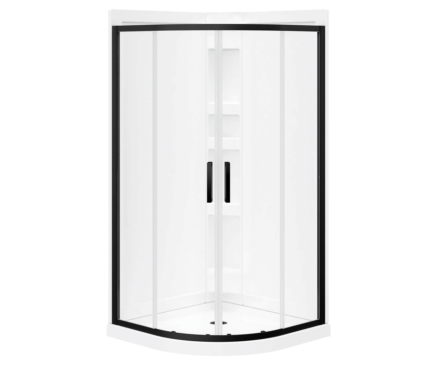 Maax Sakura Acrylic Shower Kit in White with Clear glass  in Matte Black 106540-900-340-000 - Plumbing Market