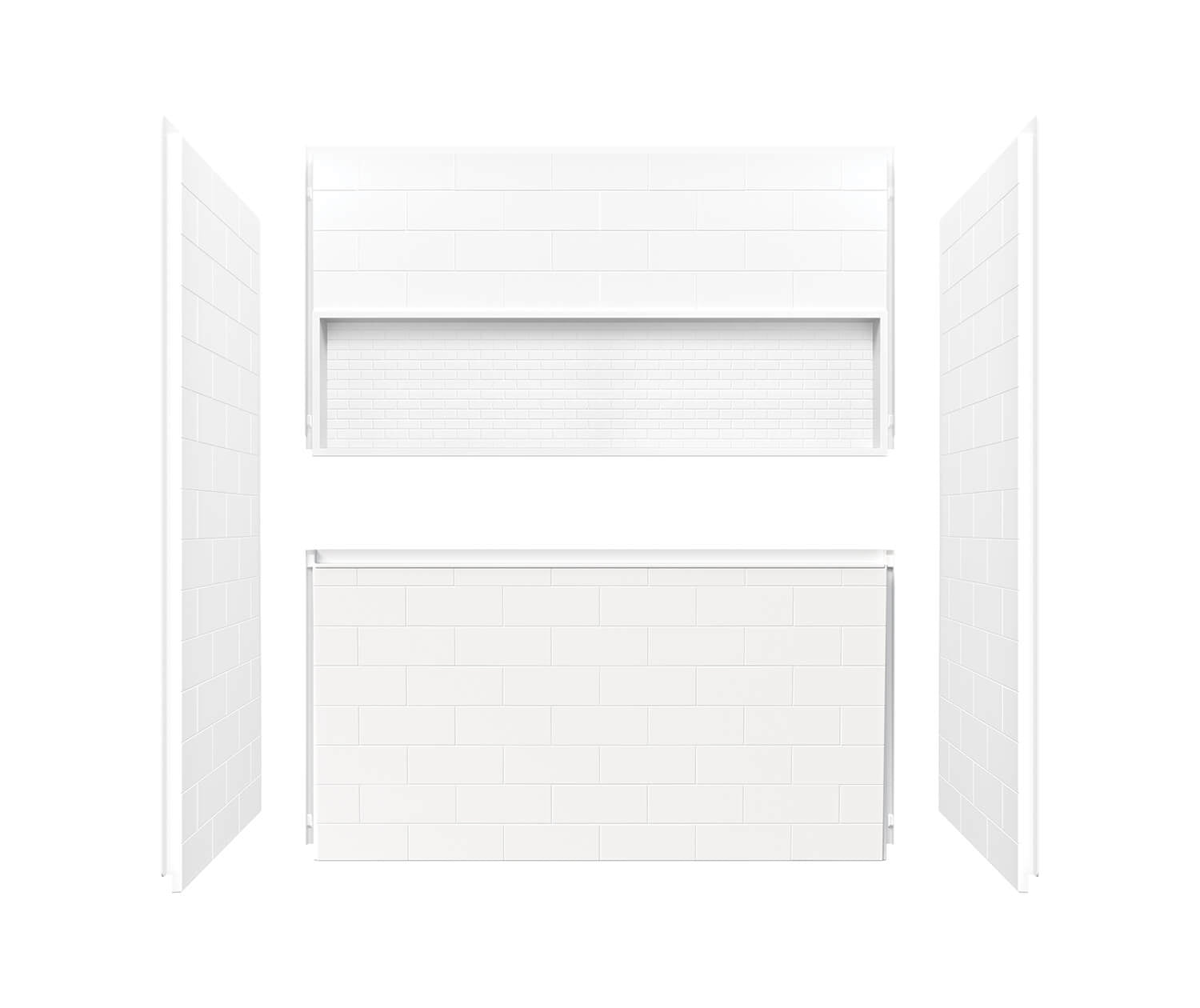 NexTile 6030 Direct-to-Stud Four-Piece Alcove Tub Wall Kit in White - Plumbing Market