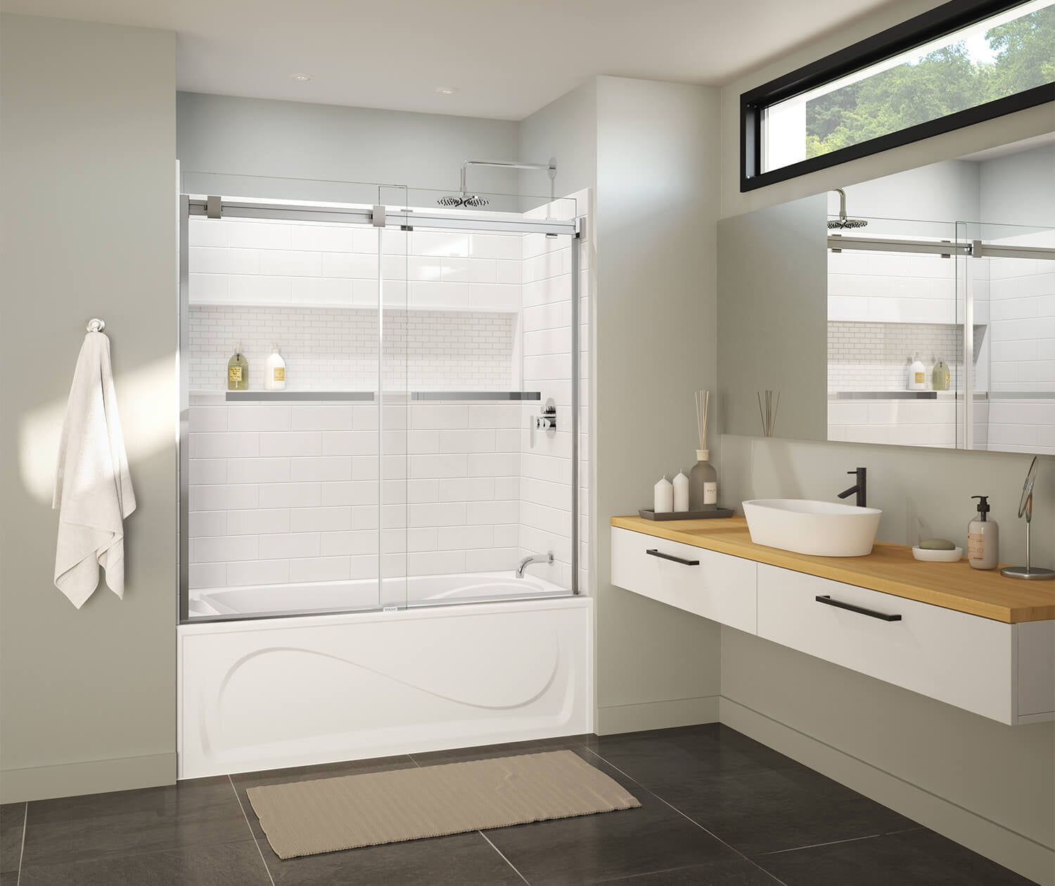 NexTile 6030 Direct-to-Stud Four-Piece Alcove Tub Wall Kit in White - Plumbing Market
