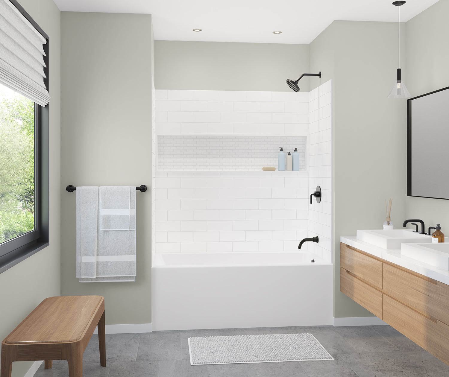 NexTile 6030 Direct-to-Stud Four-Piece Alcove Tub Wall Kit in White - Plumbing Market