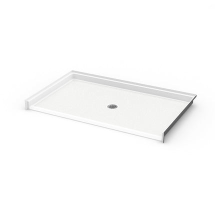 Outlook Base 6036 AcrylX Alcove Shower Base with Center Drain in White - Plumbing Market