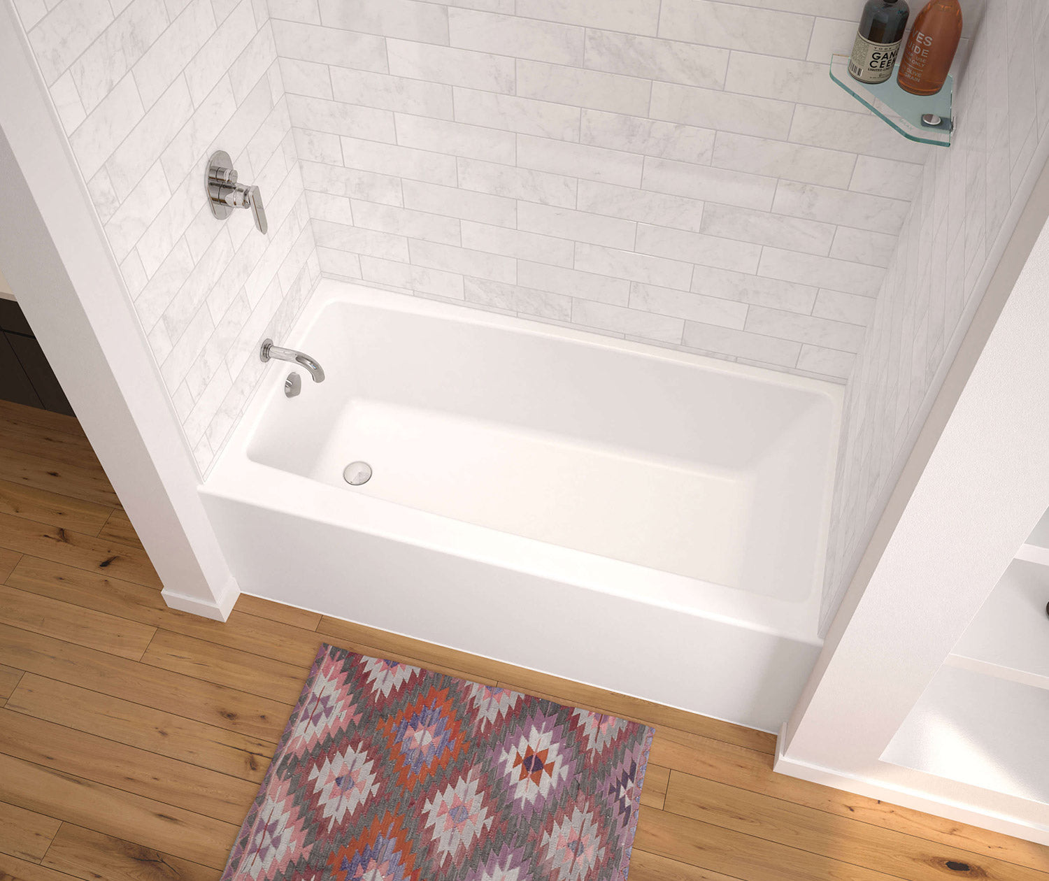 Nomad 6030 AcrylX Alcove Left-Hand Drain Bathtub in White - Plumbing Market
