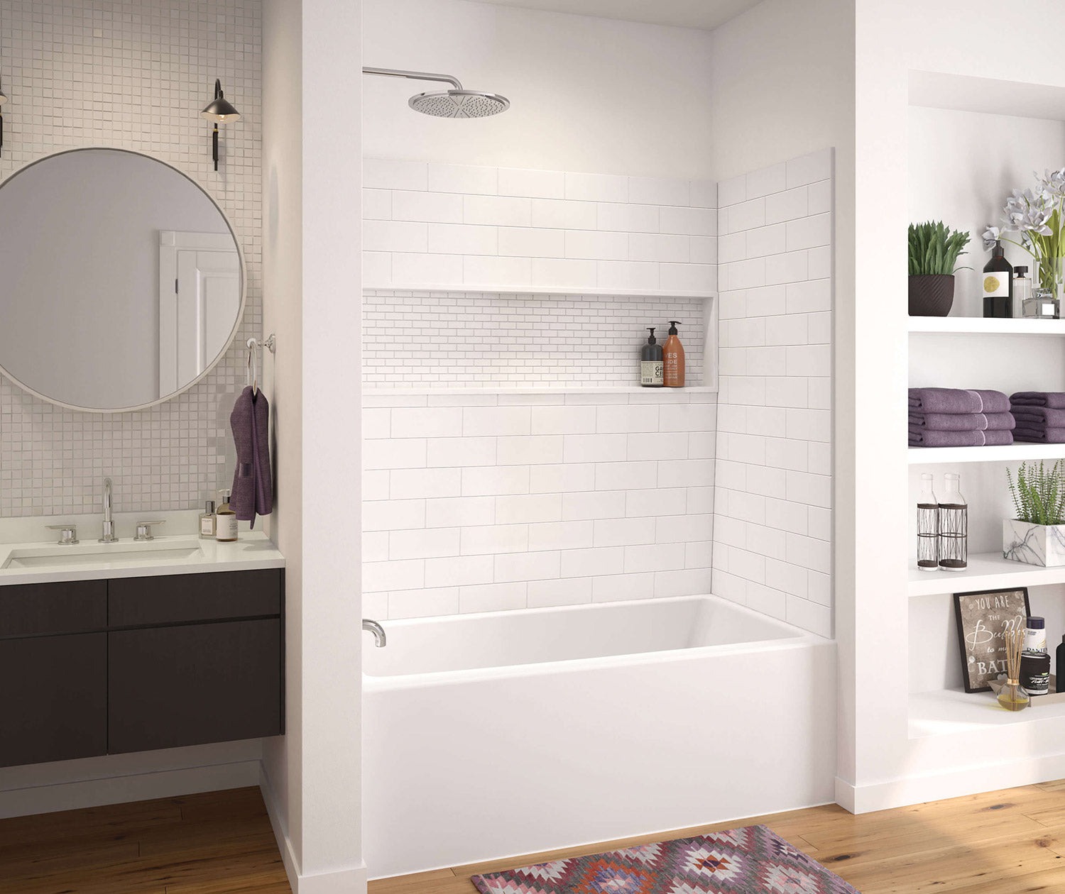 Nomad 6030 AcrylX Alcove Left-Hand Drain Bathtub in White - Plumbing Market