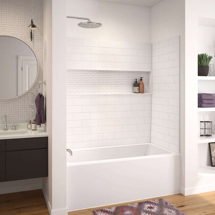 Nomad 6032 AcrylX Alcove Left-Hand Drain Bathtub in White - Plumbing Market