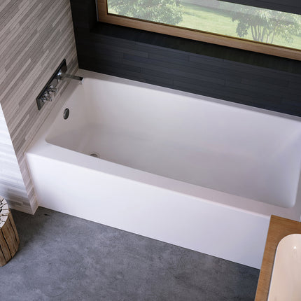 Mackenzie 6032 AcrylX Alcove Left-Hand Drain Bathtub in White - Plumbing Market