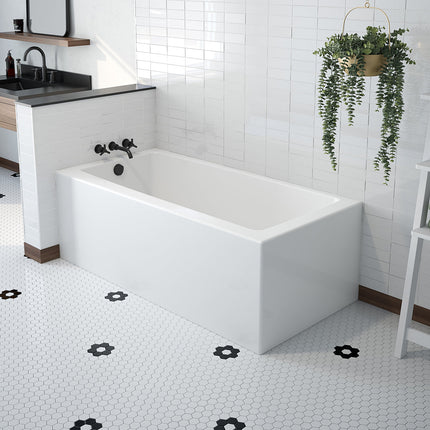 Mackenzie Corner 6032 AcrylX Corner Left-Hand Drain Bathtub in White - Plumbing Market