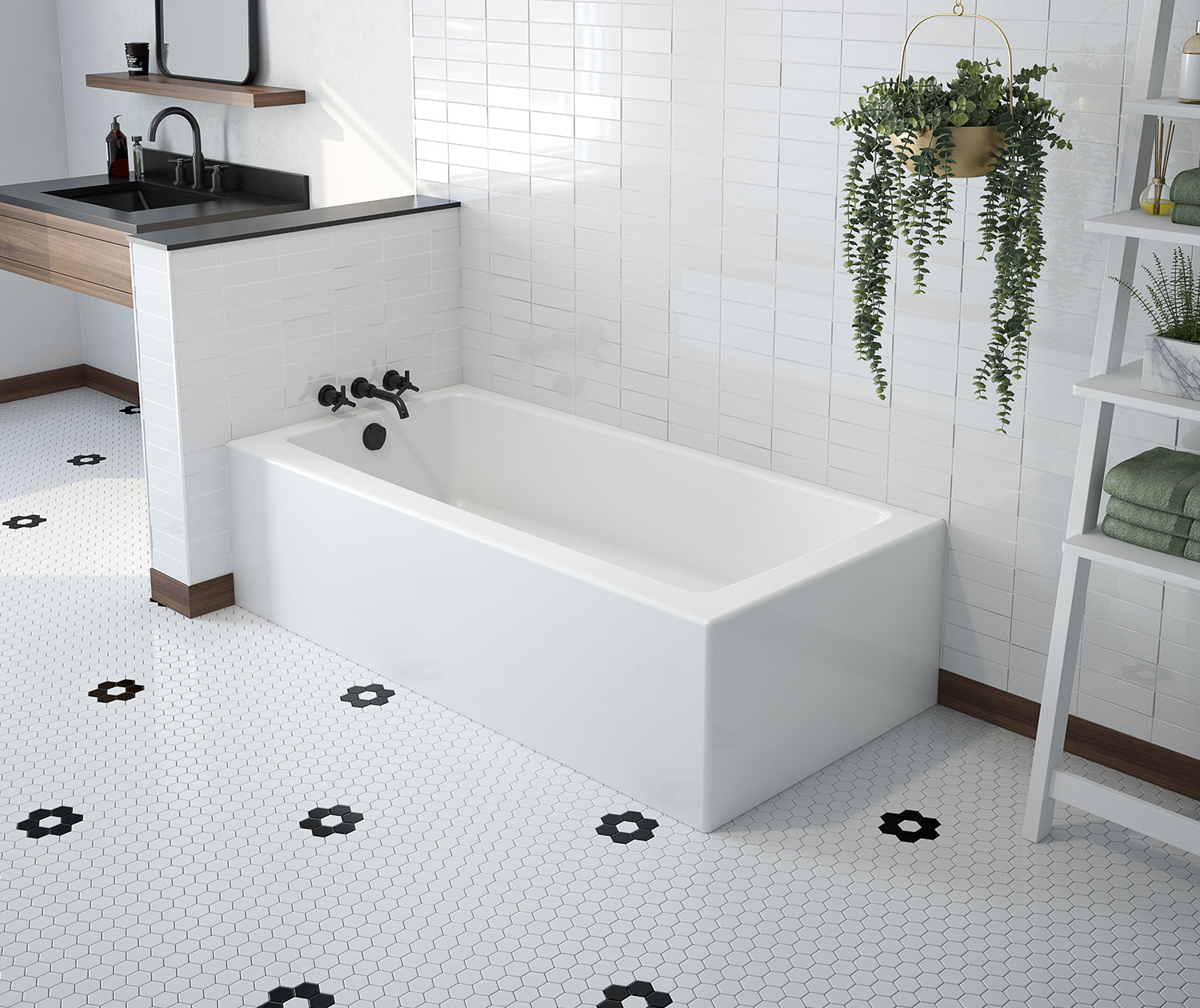 Mackenzie Corner Access 6030 AcrylX Corner Left-Hand Drain Bathtub in White - Plumbing Market