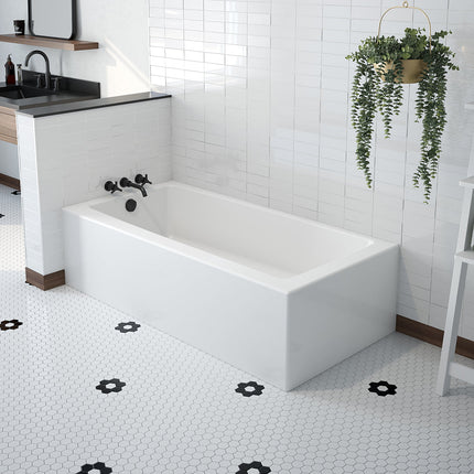 Mackenzie Corner Access 6030 AcrylX Corner Left-Hand Drain Bathtub in White - Plumbing Market
