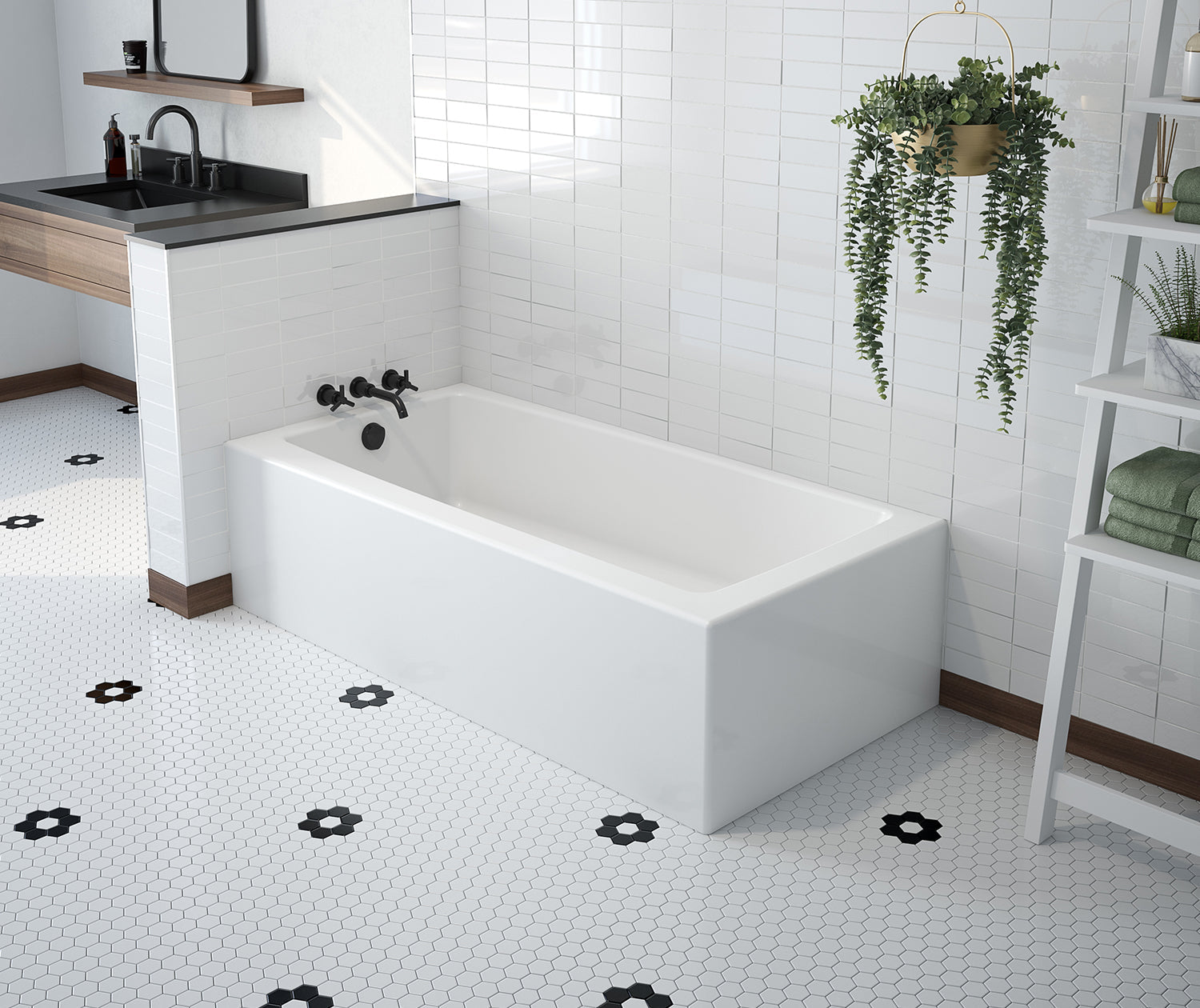 Mackenzie Corner Access 6030 AFR AcrylX Corner Left-Hand Drain Bathtub in White - Plumbing Market