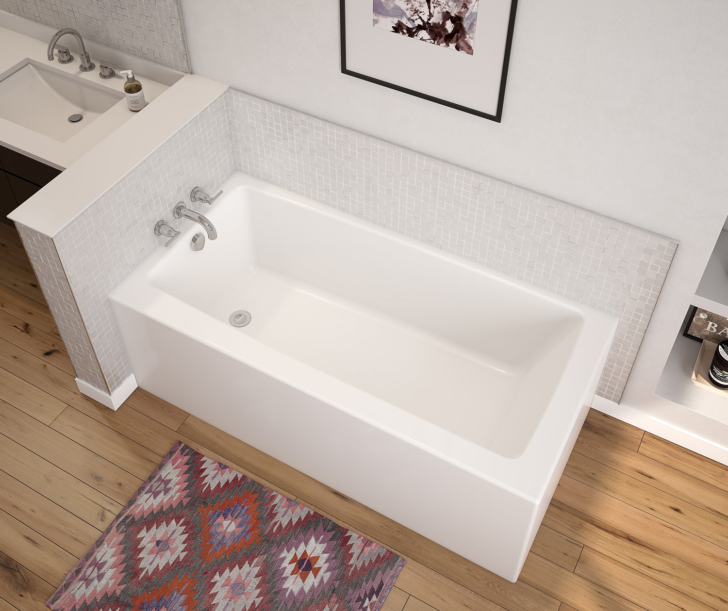 Nomad Corner 6032 AcrylX Corner Left-Hand Drain Bathtub in White - Plumbing Market
