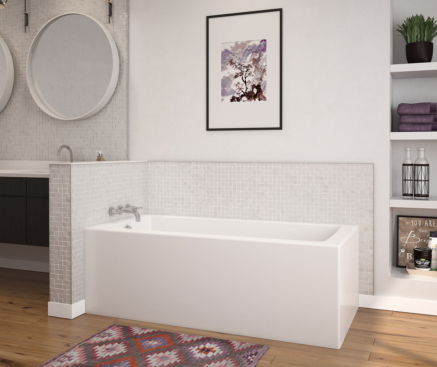 Nomad Corner 6032 AcrylX Corner Left-Hand Drain Bathtub in White - Plumbing Market