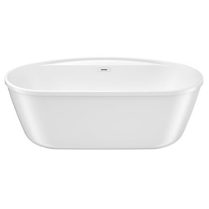 Emica 6434 AcrylX Freestanding Center Drain Bathtub in White with White Skirt - Plumbing Market